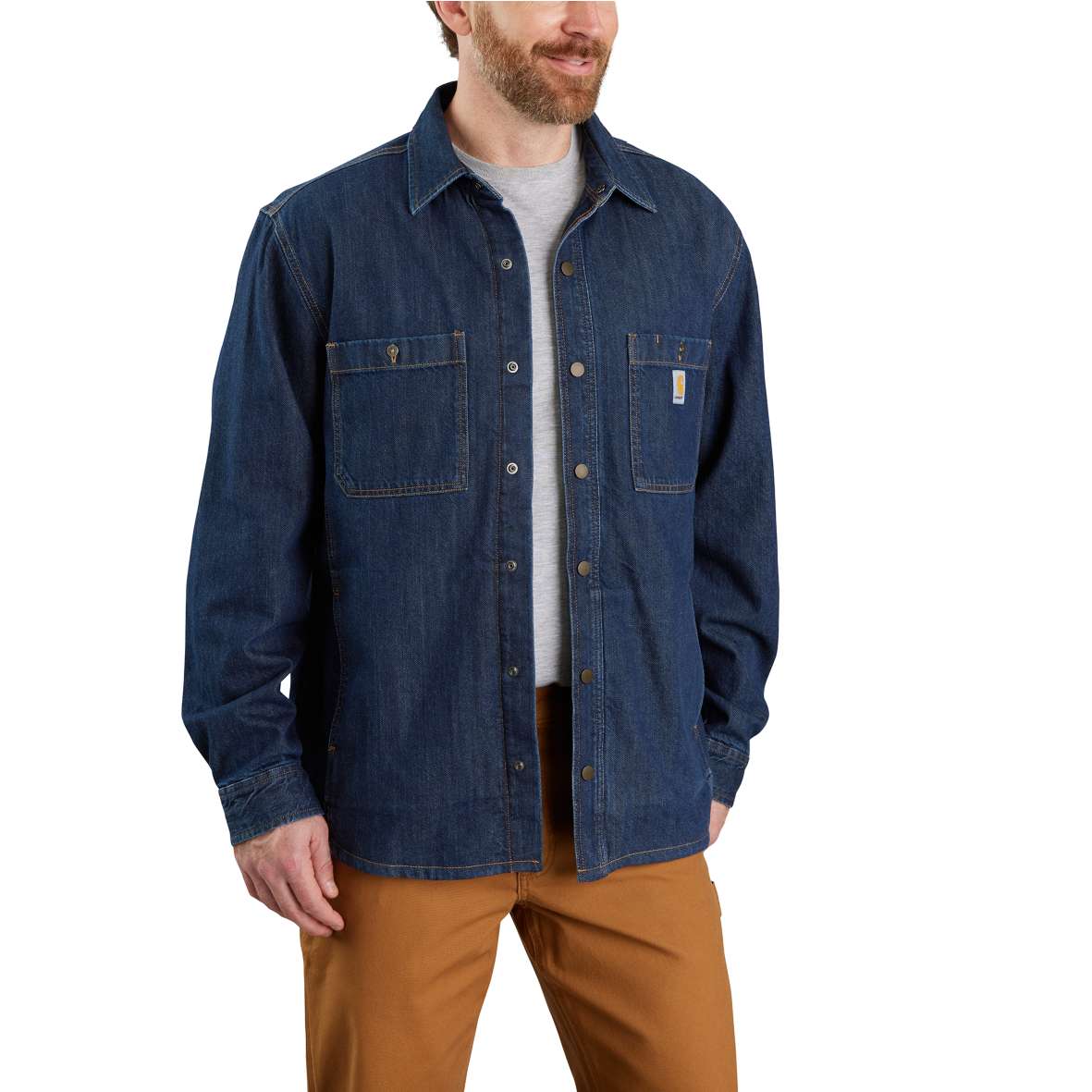 חולצת ג'קט ג'ינס עם ביטנת פולאר פליס וסגירת צמדנים